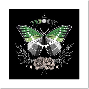 Aromantic Butterfly LGBT Pride Flag Posters and Art